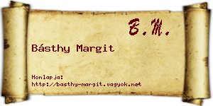 Básthy Margit névjegykártya